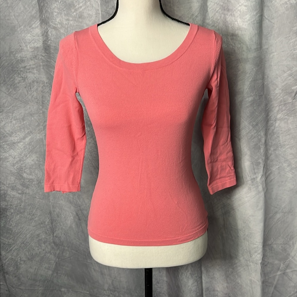 Banana Republic Coral 3/4 Sleeve Boatneck Sweater - size XS